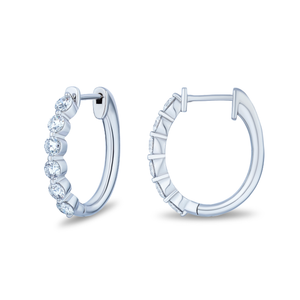 Diamond Single Prong Hoops