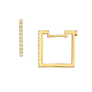 Roberto Coin Diamond Square Hoops