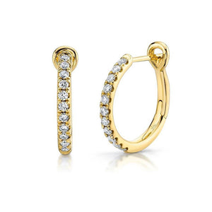 Yellow Gold Diamond Hoops
