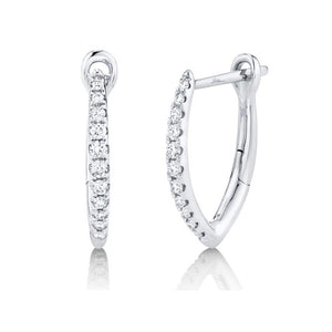 White Gold Diamond Huggie Hoops