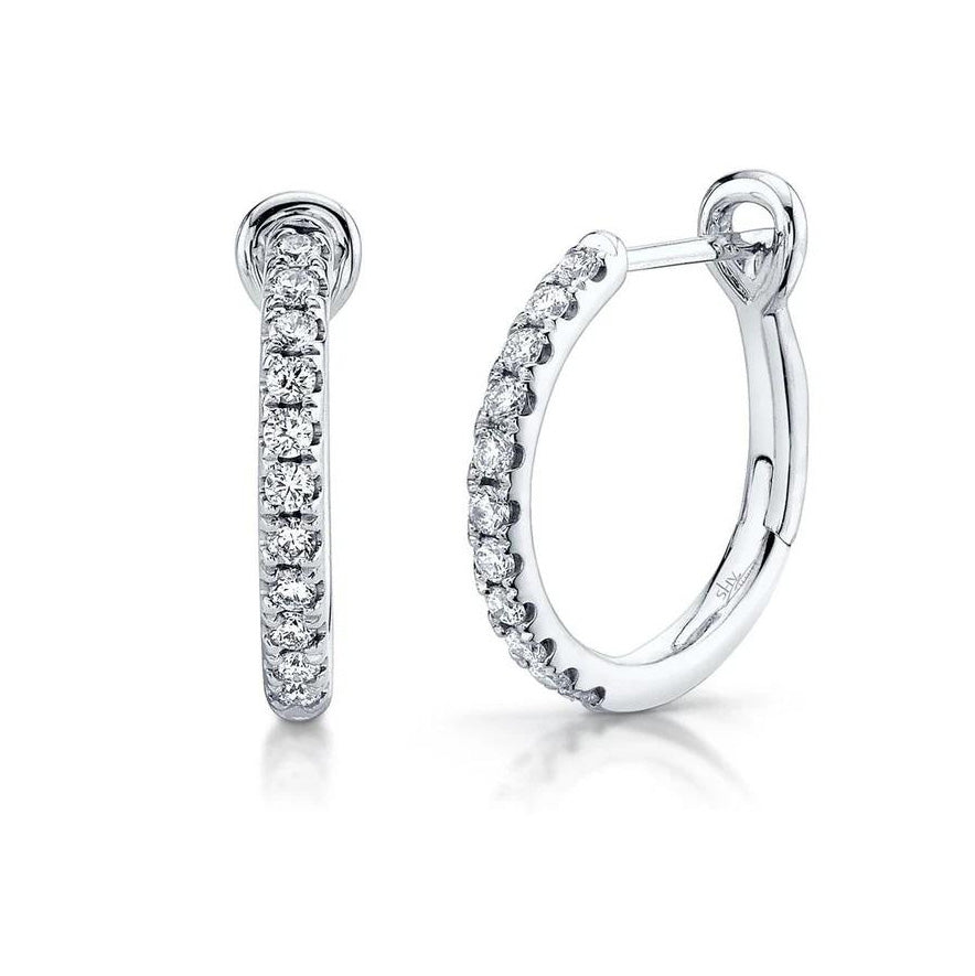 White Gold Diamond Hoops