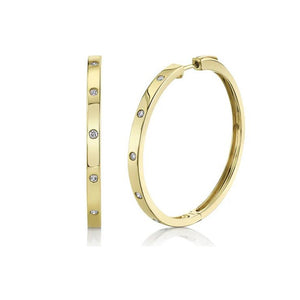 Diamond Station Hoop Earrings