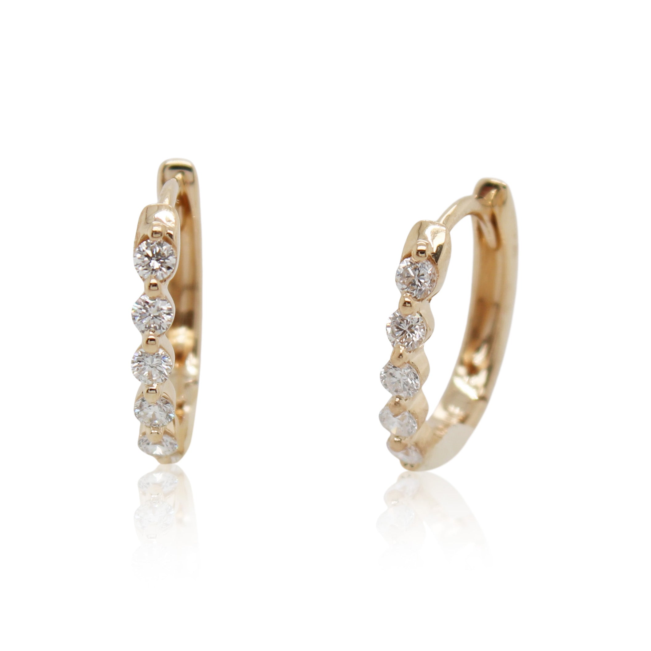 Diamond Huggy Hoop Earrings