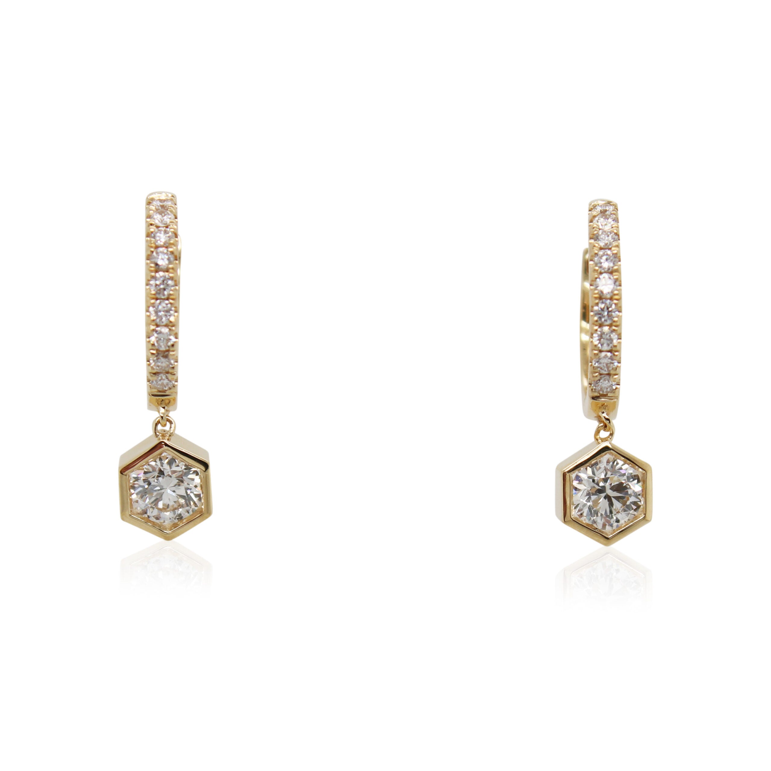 Round Diamond Dangle Earrings