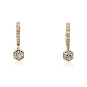 Round Diamond Dangle Earrings