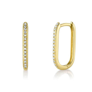 Diamond Oval Hoops