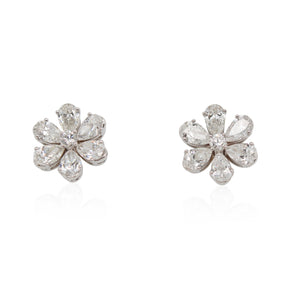 Large Diamond Floral Studs