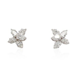 Pear Shaped Diamond Butterfly Stud Earrings