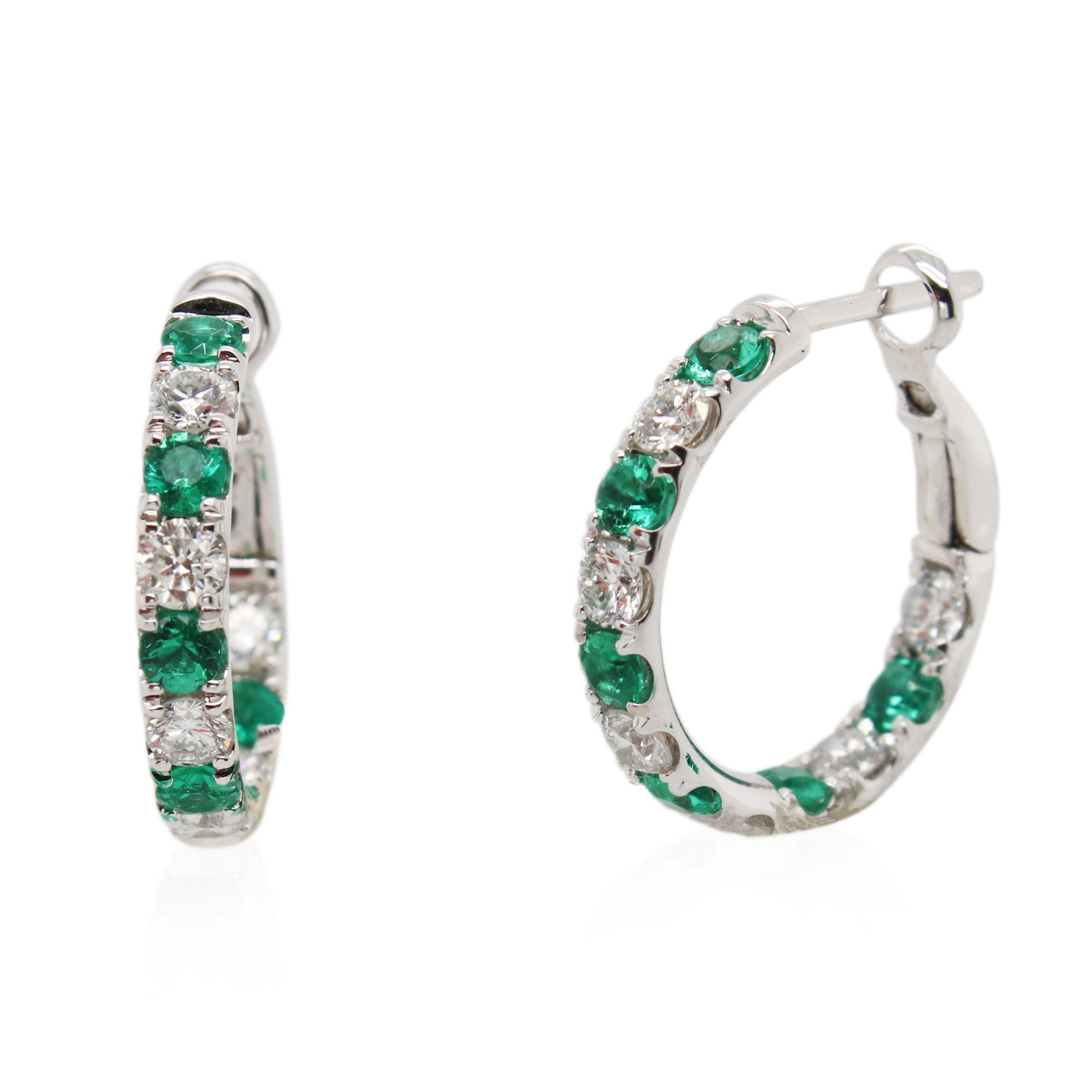 Emerald and Diamond In/Out Earrings