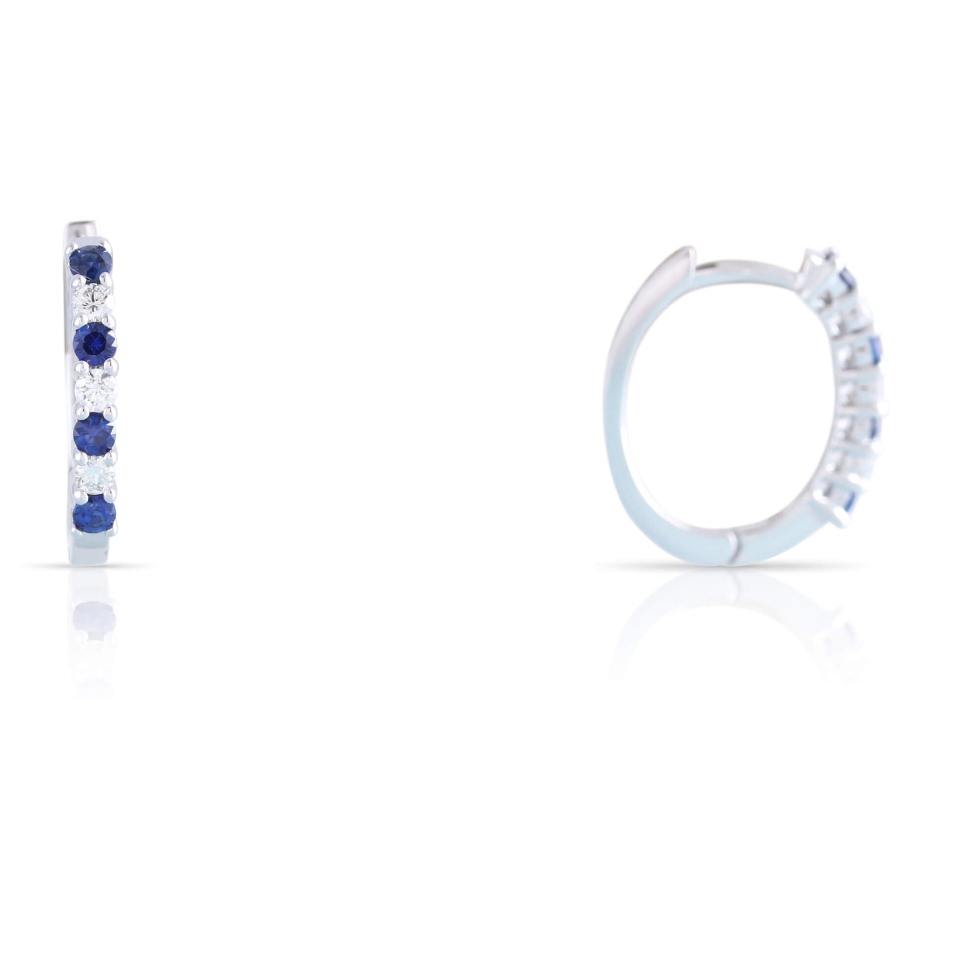 Sapphire and Diamond Hoop Earrings