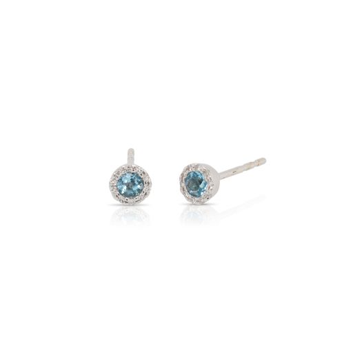 Blue Topaz and Diamond Earrings