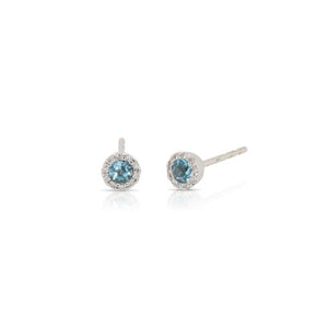 Blue Topaz and Diamond Earrings