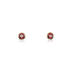Bezel Set Garnet Studs
