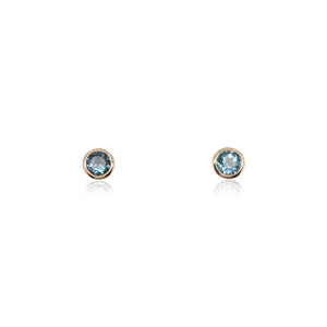 London Blue Topaz Bezel Set Stud Earrings