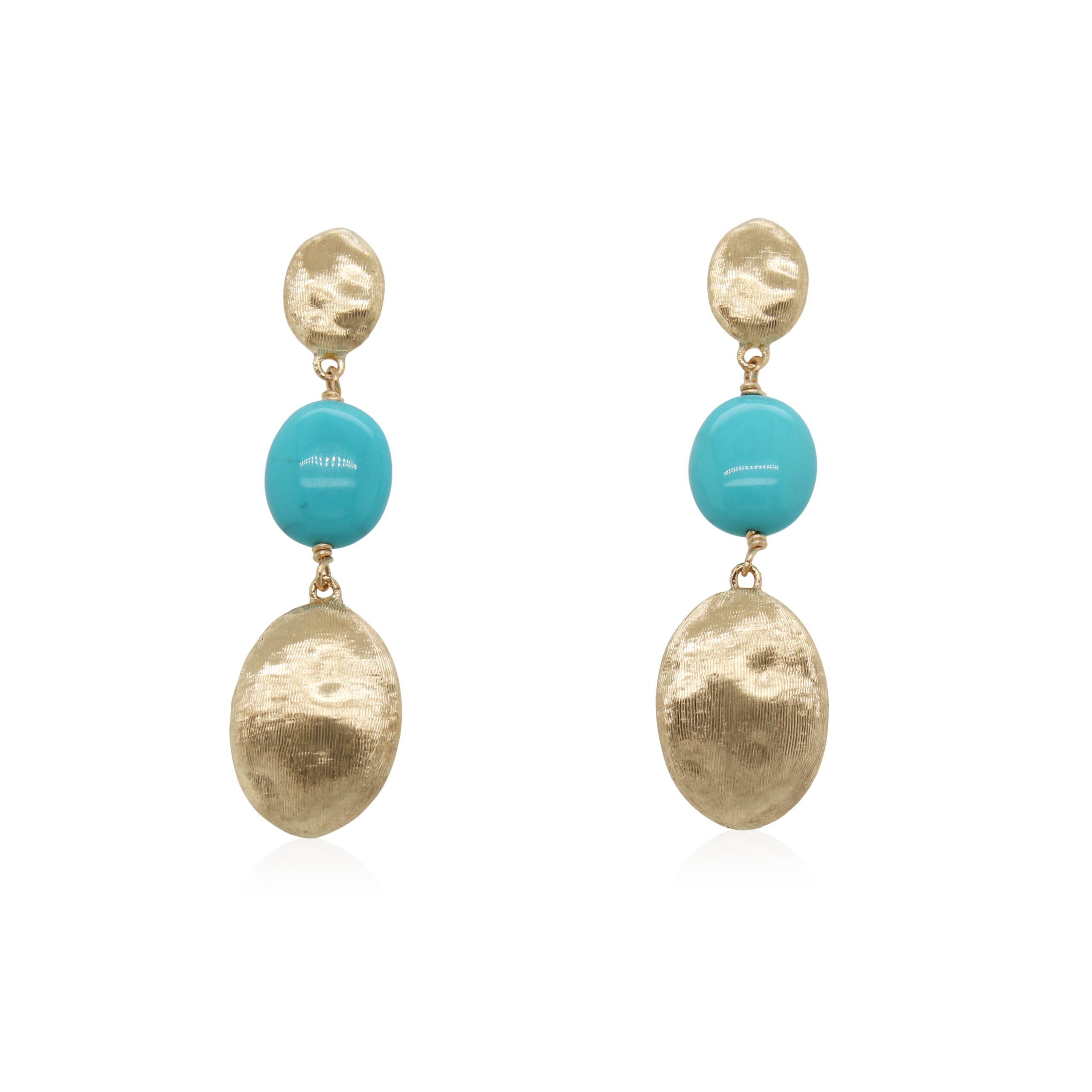 Marco Bicego Siviglia Collection 18k Yellow Gold Turquoise Drop Earrings