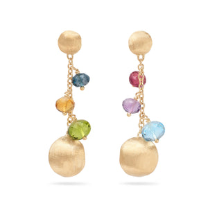 Marco Bicego Jaipur Collection 18k Yellow Gold Mixed Gemstone Short Drop Earrings