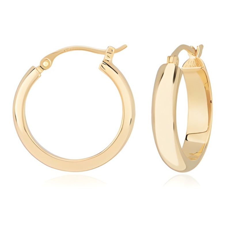 18mm Yellow Gold Hoops