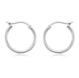 White Gold Hoop Earrings