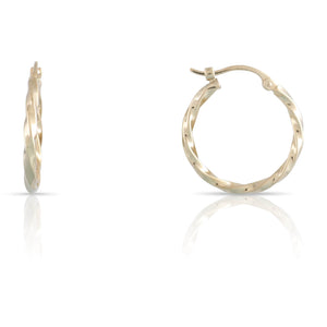 Yellow Gold Twisted Hoop Earrings