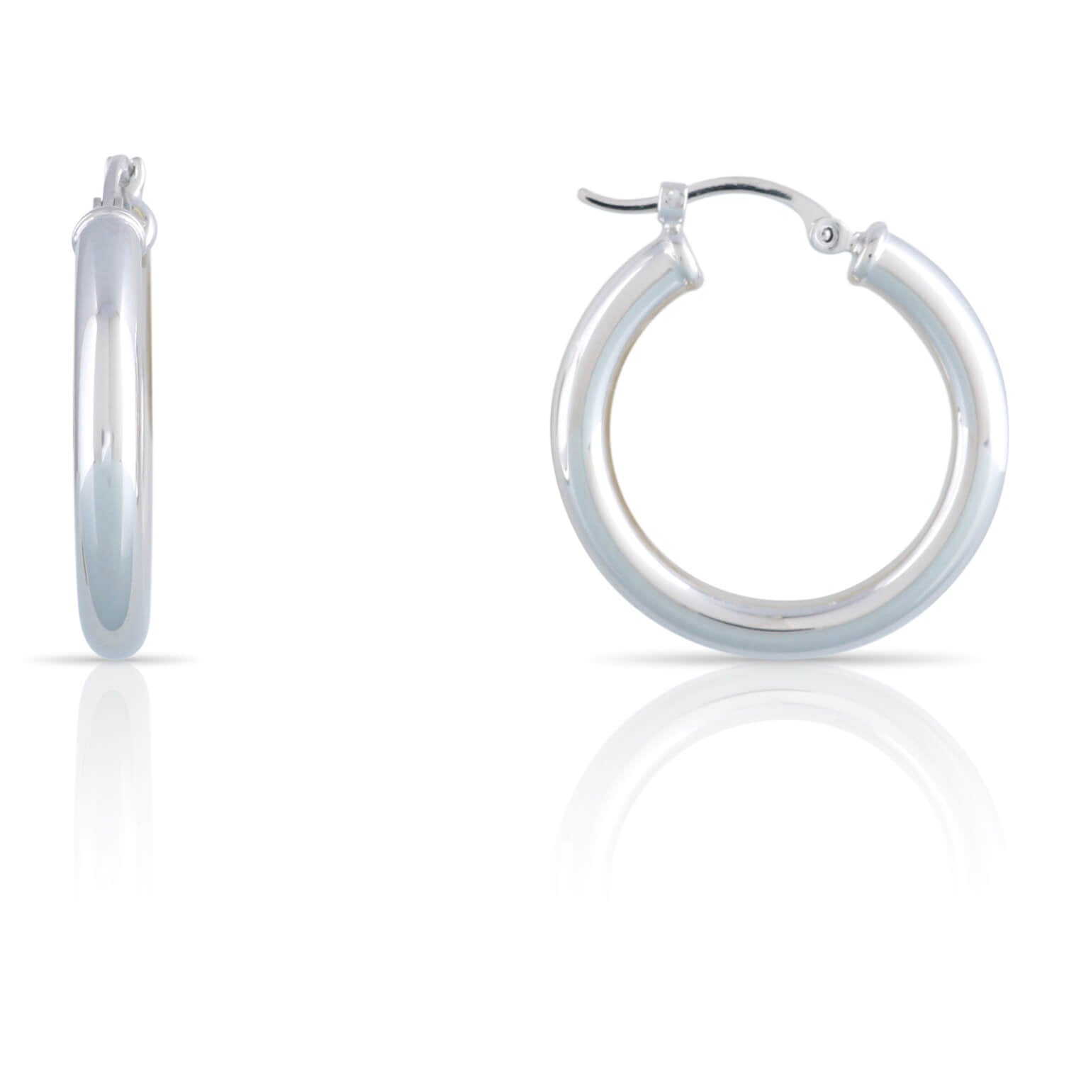 White Gold Hoop Earrings