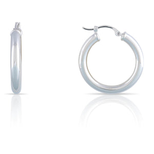 White Gold Hoop Earrings