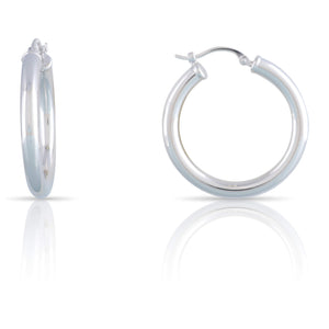 White Gold Hoop Earrings