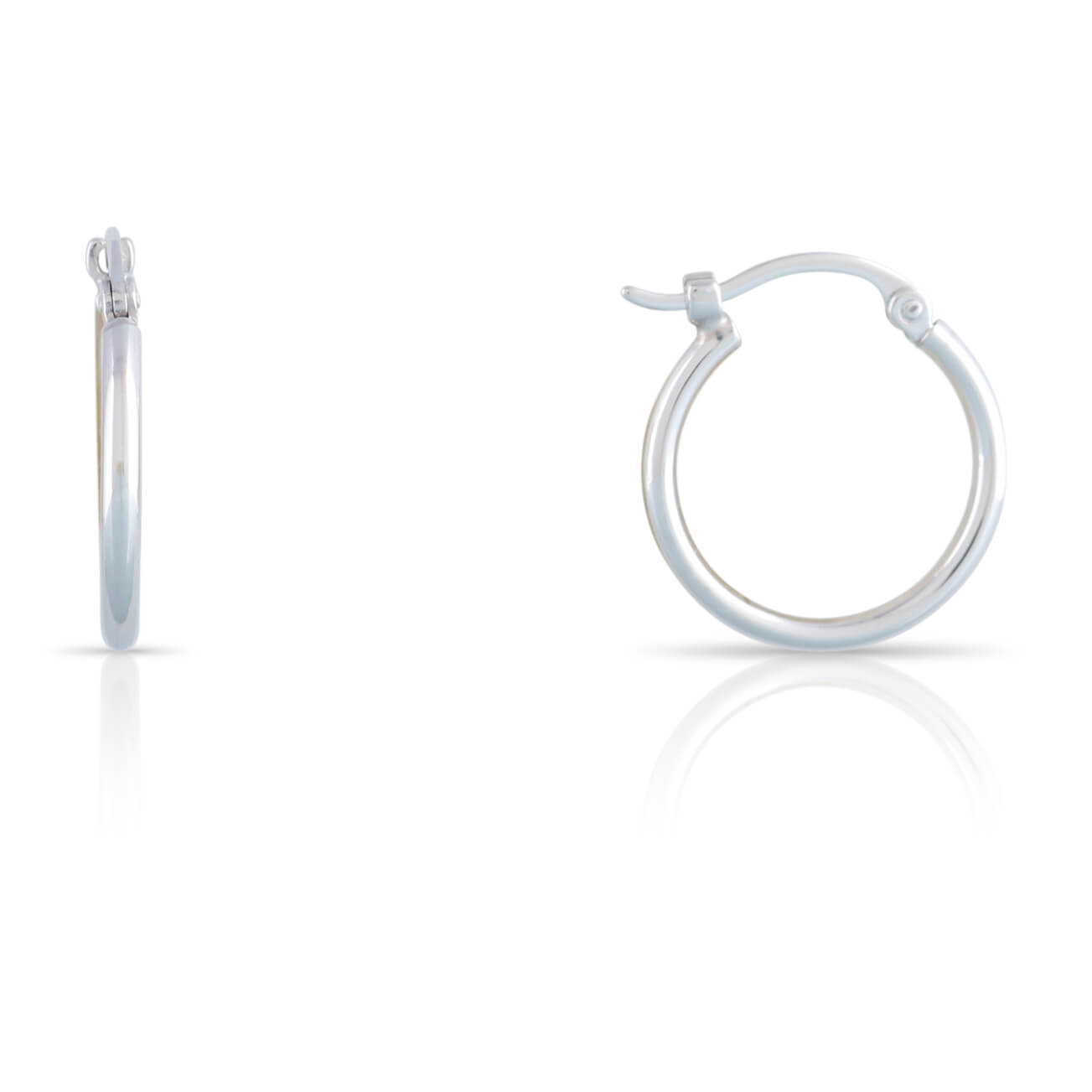 White Gold Hoop Earrings