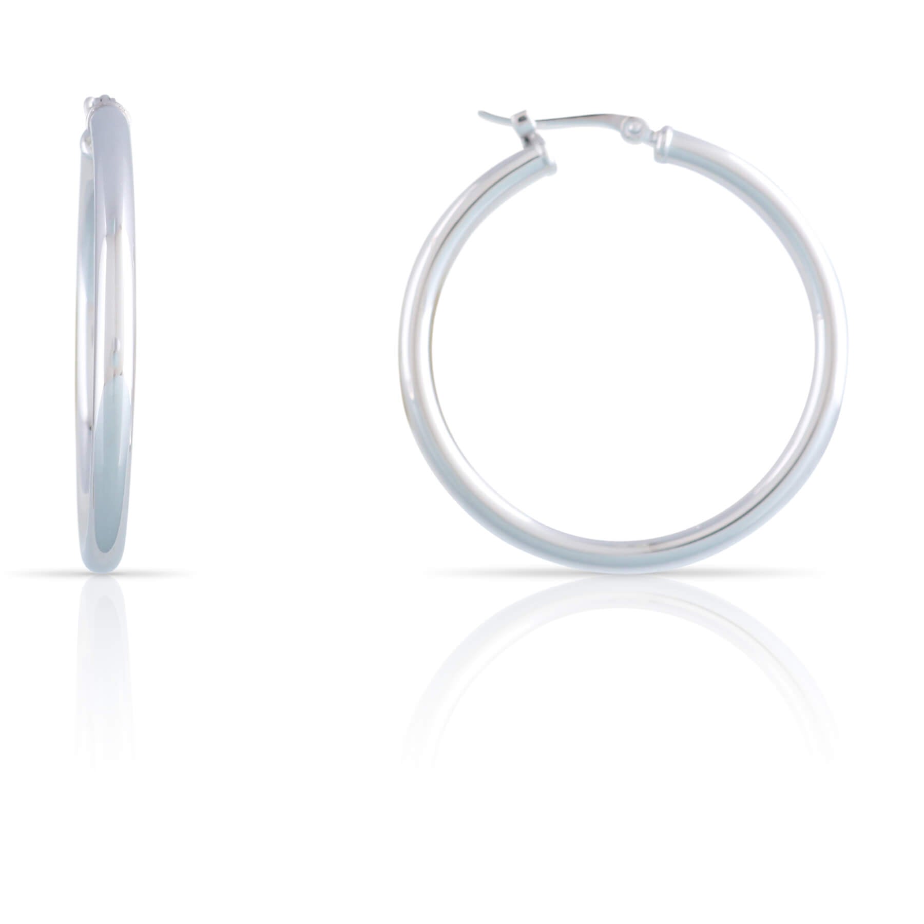 White Gold Hoop Earrings