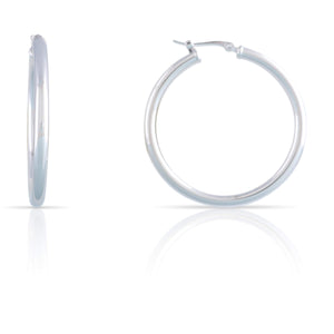 White Gold Hoop Earrings
