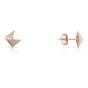 Rose Gold Pyramid Stud Earrings