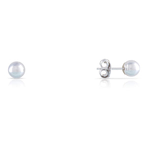 White Gold Ball Stud Earrings