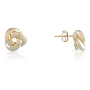 Yellow Gold Knot Stud Earrings