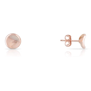 Rose Gold Disc Stud Earrings