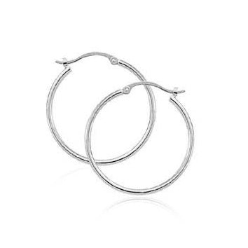White Gold Hoop Earrings