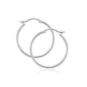 White Gold Hoop Earrings