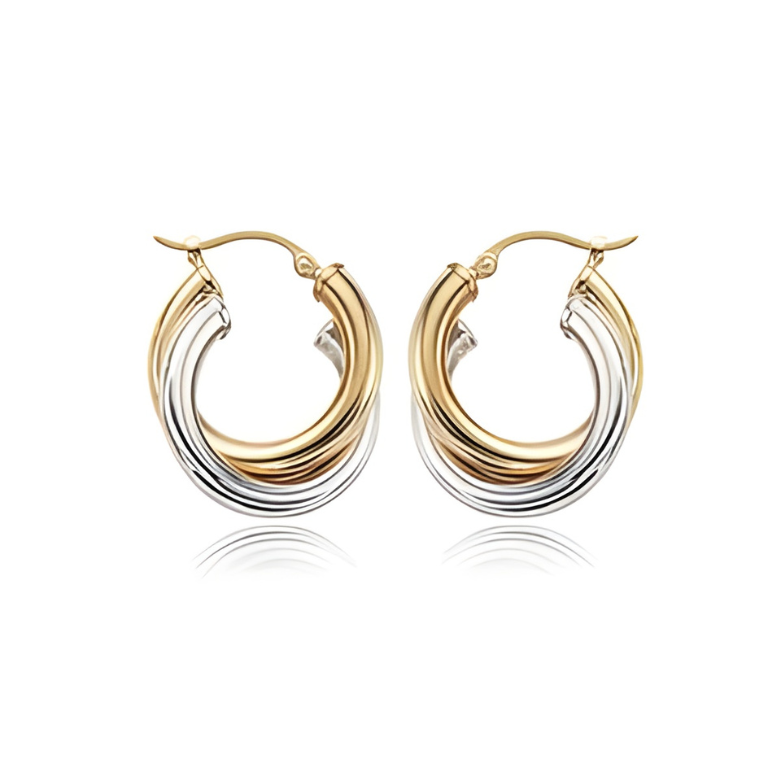 Double Overlap Two-Tone Hoops