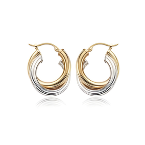 Double Overlap Two-Tone Hoops