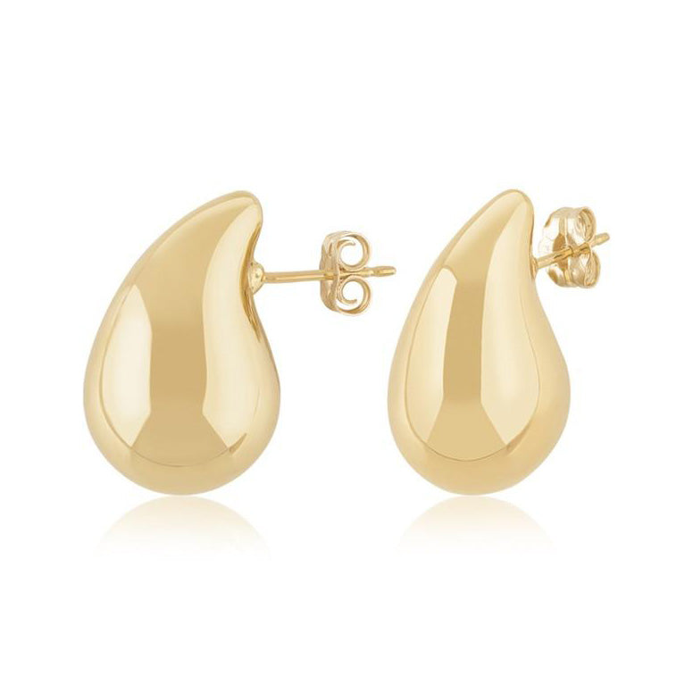 Yellow Gold Small Tear Drop Stud Earrings