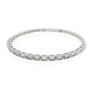 Oval Diamond Bangle Bracelet