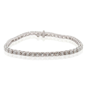 4 Prong White Gold Diamond Tennis Bracelet