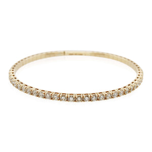Yellow Gold Diamond Flex Bangle Bracelet