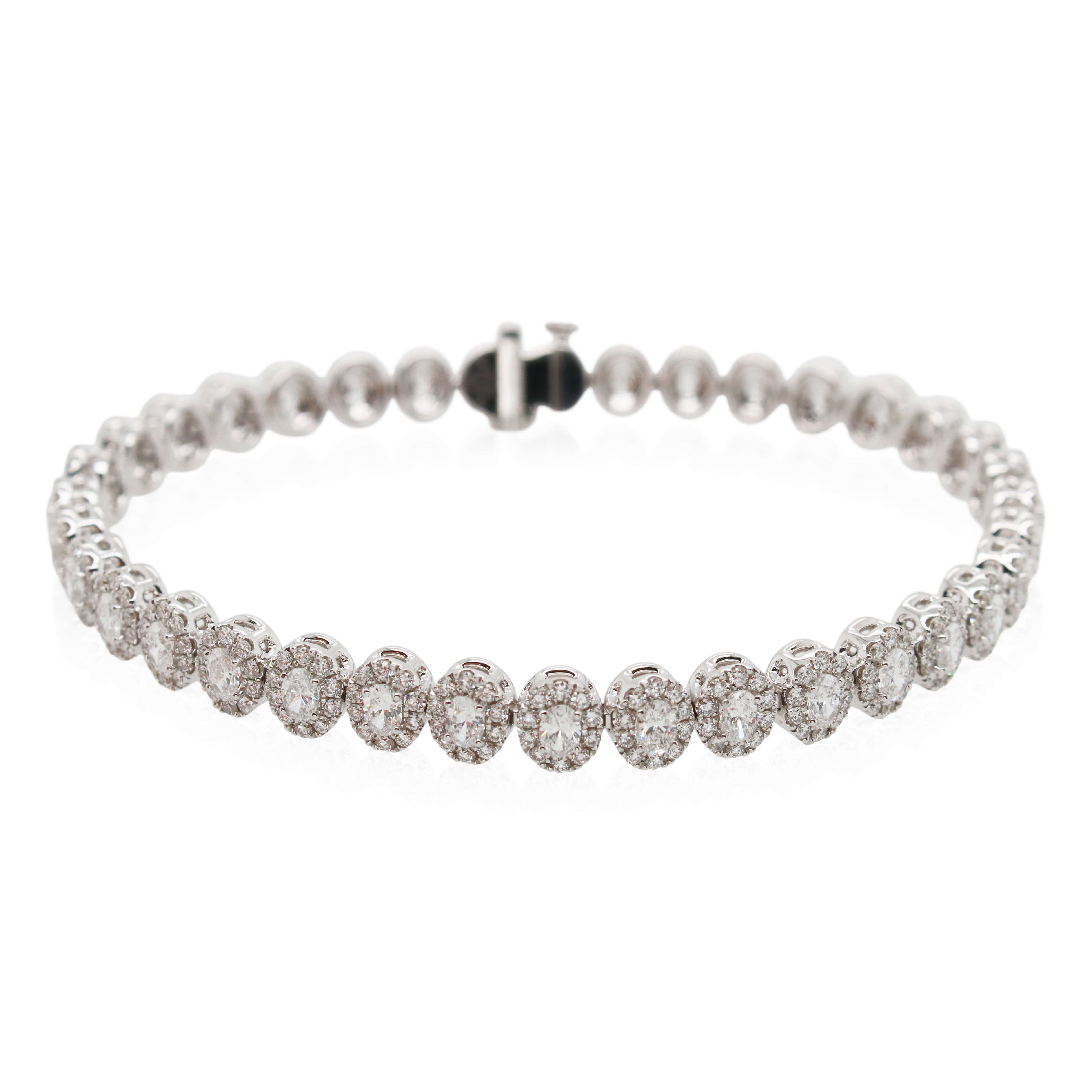 Oval Diamond Halo Bracelet