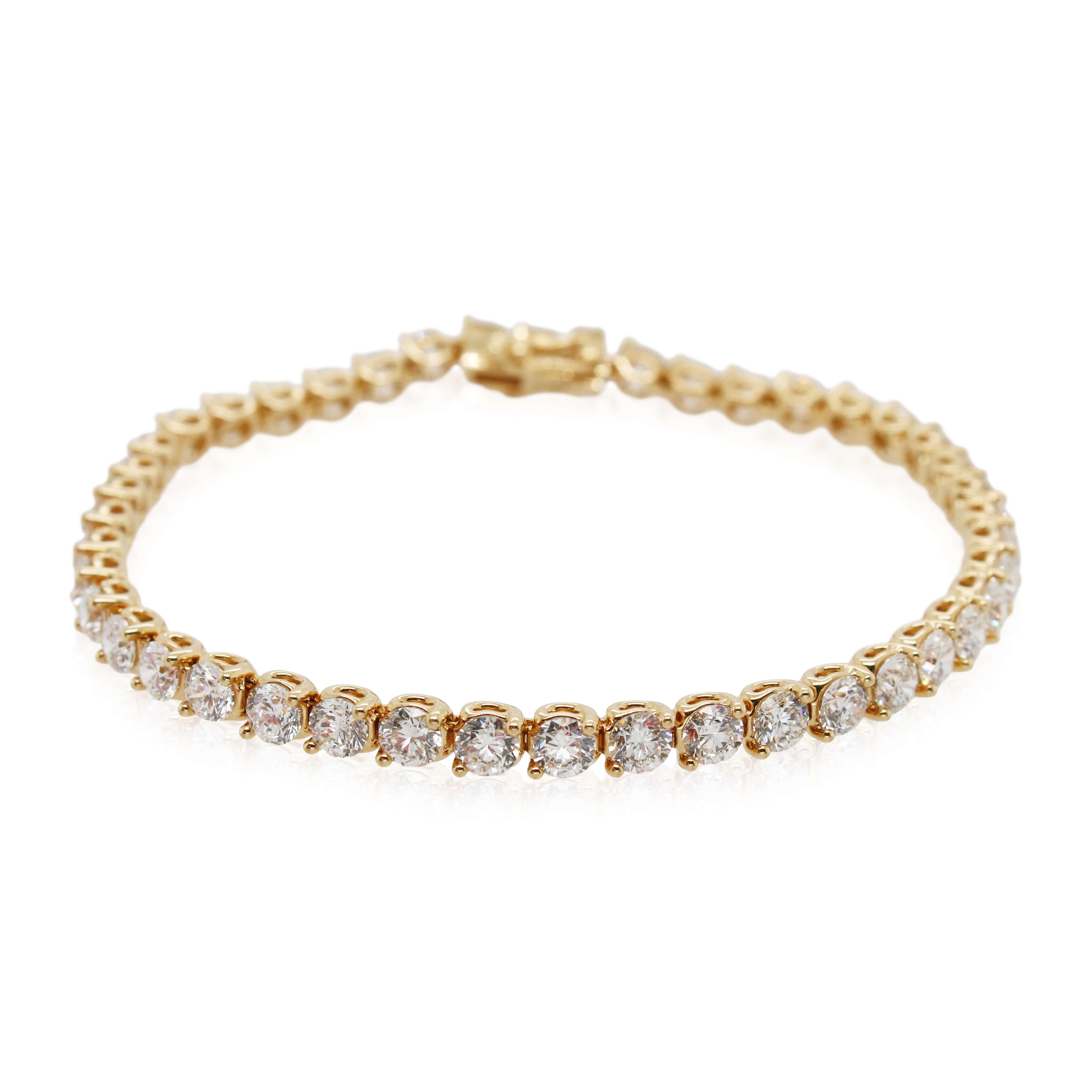 7.90ct Total Weight 2 Prong Buttercup Diamond Bracelet