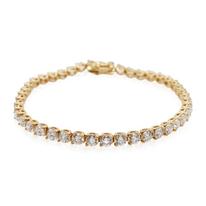 7.90ct Total Weight 2 Prong Buttercup Diamond Bracelet