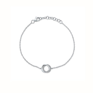 Diamond Love Knot Circle Bracelet