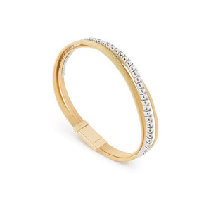 Marco Bicego Masai Collection 18K Yellow Gold 3-Strand Coil Bracelet With Diamonds