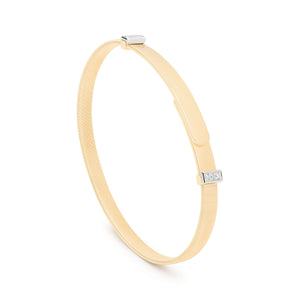 Marco Bicego Masai Collection 18 Karat Yellow Gold Coil Bangle Bracelet With Diamond Pavé