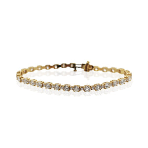 Yellow Gold Alternating Small And Large Diamond Bracelet