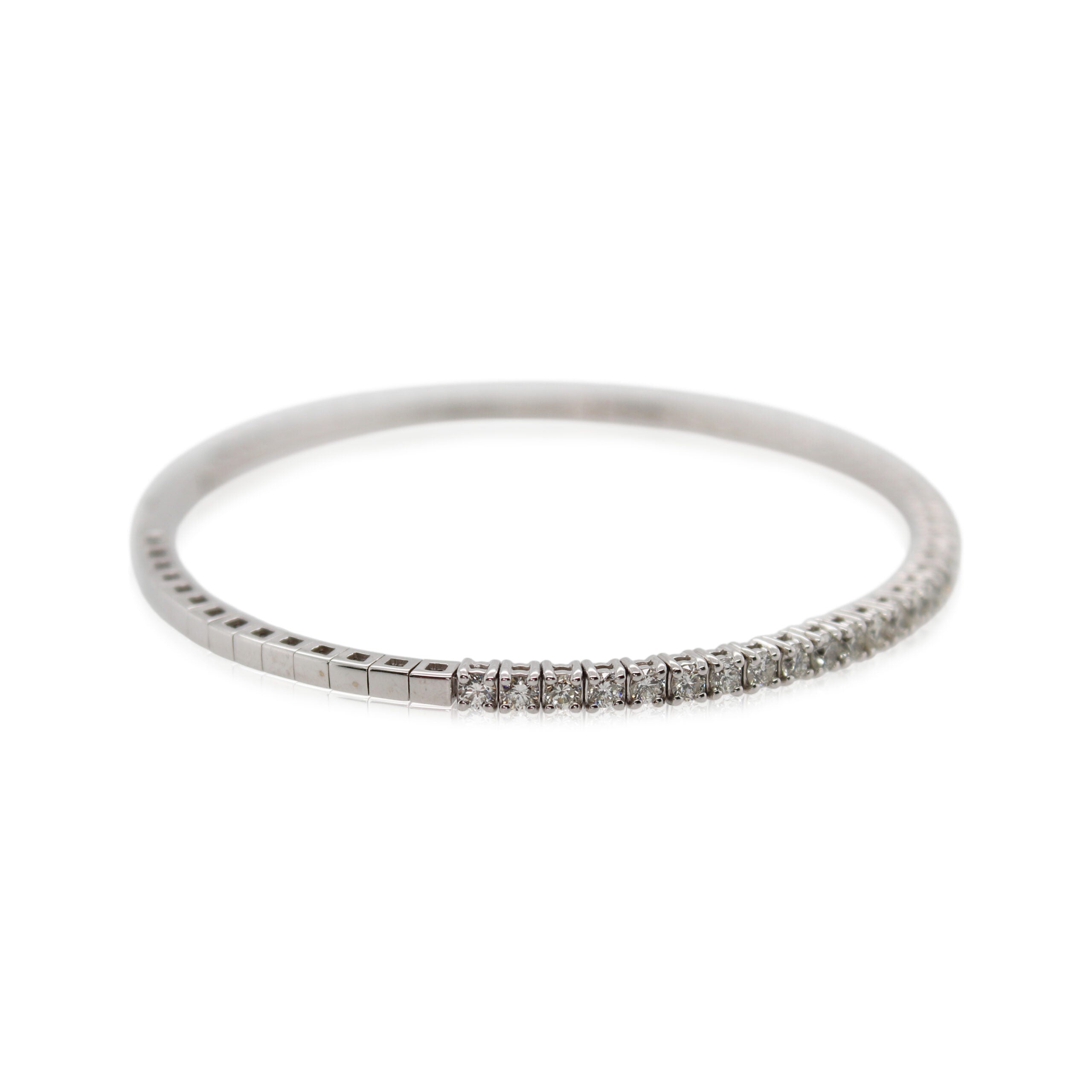 White Gold Diamond Flex Bangle Bracelet