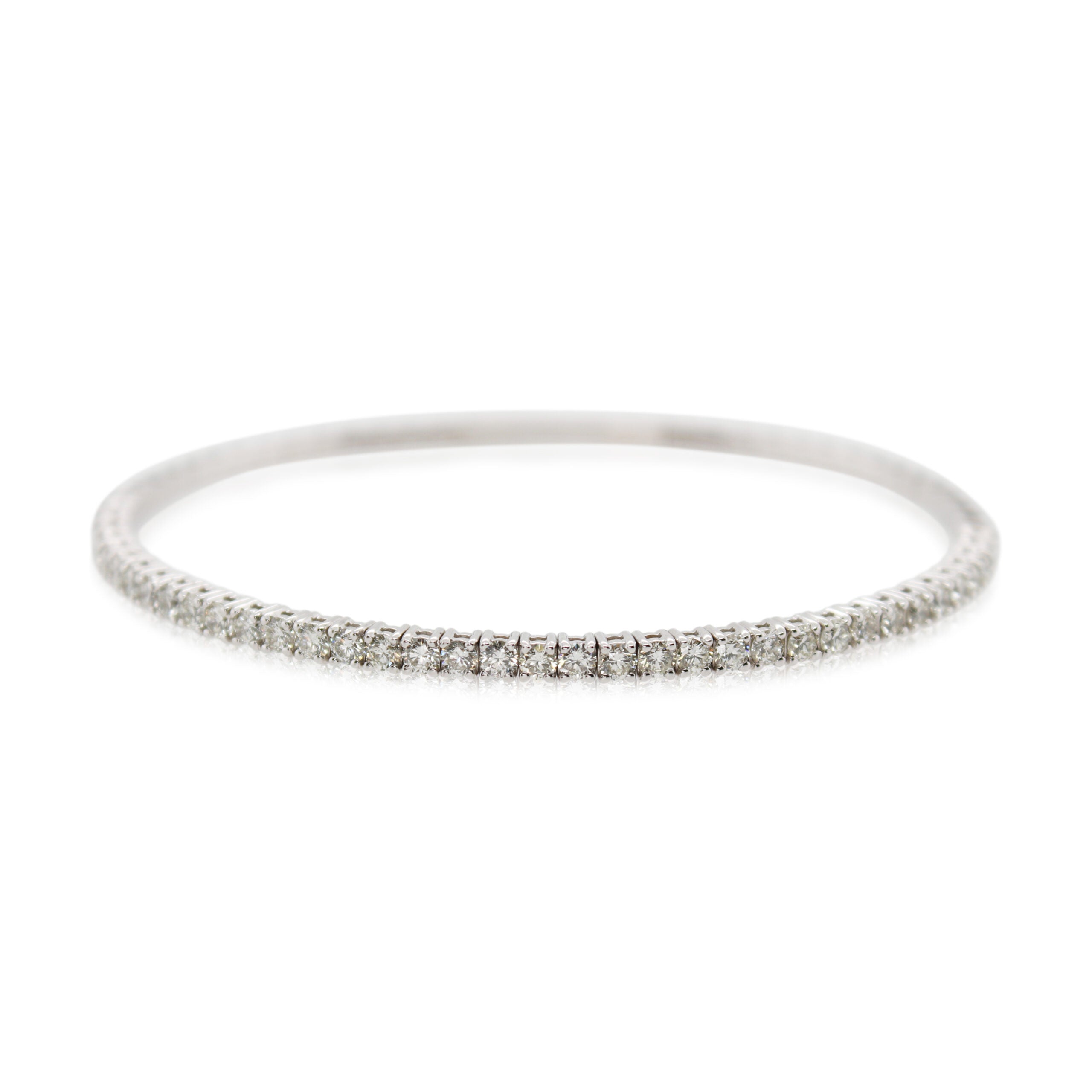 White Gold Diamond Flex Bangle Bracelet